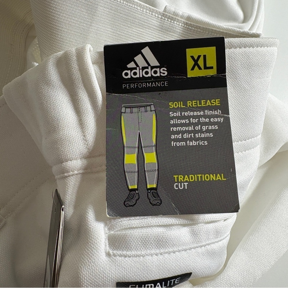 Adidas Kids Baseball Pants Solid White traditional cut XL - Picture 3 of 7